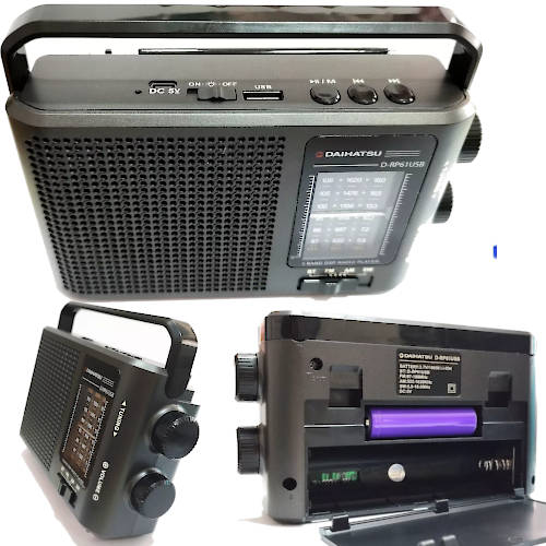 RADIO AM/FM DAIHATSU D-RP61 USB/PILA + RECARGABLE