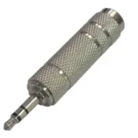 Adaptador Miniplug 3,5 Estereo Macho A Plug 6,5 Estereo Hembra Metalico
