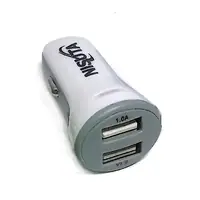 Cargador Para Auto 12/24V Usb 5V 2,1A 2 Salid Blanco Cargador Para Auto 12/24V Usb 5V 2,1A 2 Salid Blanco