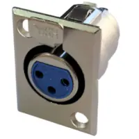 Ficha Canon 3 Pines Hembra Chasis Con Traba Plata