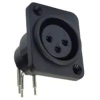 Ficha Canon 3 Pines Hembra Chasis Cuadrado Negro