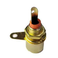 Conector Ficha Rca Hembra Metal Dorada Rosca Chasis Negro Conector Ficha Rca Hembra Metal Dorada Rosca Chasis Negro