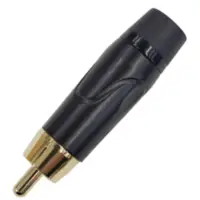 Conector Ficha Rca Macho Metal Alta Calidad Aro Negro Conector Ficha Rca Macho Metal Alta Calidad Aro Negro