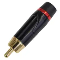 Conector Ficha Rca Macho Metal Alta Calidad Aro Rojo Conector Ficha Rca Macho Metal Alta Calidad Aro Rojo