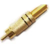 Conector Ficha Rca Macho Metal Dorada Aro Negro Conector Ficha Rca Macho Metal Dorada Aro Negro