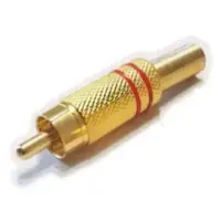 Conector Ficha Rca Macho Metal Dorada Aro Rojo Conector Ficha Rca Macho Metal Dorada Aro Rojo