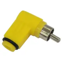 Conector Ficha Rca Macho 90 Grados Plastico Amarillo Conector Ficha Rca Macho 90 Grados Plastico Amarillo