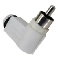 Conector Ficha Rca Macho 90 Grados Plastico Blanco Conector Ficha Rca Macho 90 Grados Plastico Blanco