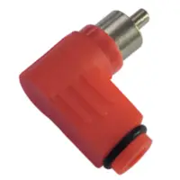 Conector Ficha Rca Macho 90 Grados Plastico Rojo Conector Ficha Rca Macho 90 Grados Plastico Rojo
