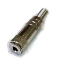Conector Ficha Miniplug 3,5 Jack Hembra Estereo Metal Plata