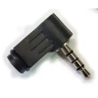 Conector Ficha Miniplug 3,5 4 Polos Macho Plastico Negro 90 Grados