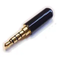 Conector Ficha Miniplug 3,5 4 Polos Macho Cuerpo Compacto 7Mm Diam Negro