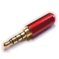 Conector Ficha Miniplug 3,5 4 Polos Macho Cuerpo Compacto 7Mm Diam Rojo