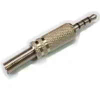 Conector Ficha Miniplug 3,5 4 Polos Macho Metal Plata