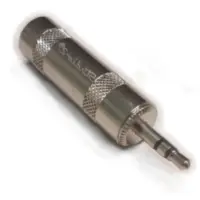 Conector Ficha Miniplug 3,5 Macho Estereo Metal Plata Studioz