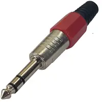 Conector Ficha Estereo Plug 6,5 Macho Tipo Neutrik Rojo
