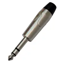 Conector Ficha Estereo Plug 6,5 Macho Metal Alta Calidad Plata