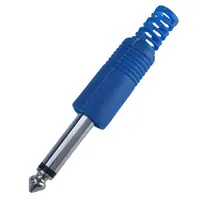 Conector Ficha Mono Plug 6,5 Macho Plastico Azul