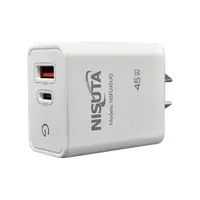 Cargador 45W Usb-C Pd + Usb-A Qc Carga Rapida Nisuta Sin Cable Cargador 45W Usb-C Pd + Usb-A Qc Carga Rapida Nisuta Sin Cable