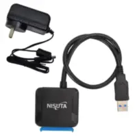 Adaptador Usb 3.0 A Sata Iii Nisuta C/Fuente P/Discos Ssd Hdd 2,5 Y 3,5 Adaptador Usb 3.0 A Sata Iii Nisuta C/Fuente P/Discos Ssd Hdd 2,5 Y 3,5