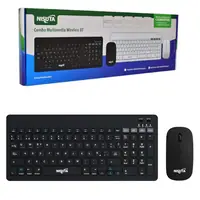 Kit Teclado Nisuta Inalambrico + Bluetooth Compacto Espanol Negro Recargable Kit Teclado Nisuta Inalambrico + Bluetooth Compacto Espanol Negro Recargable