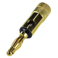 Ficha Banana Plug Macho Metal Negro