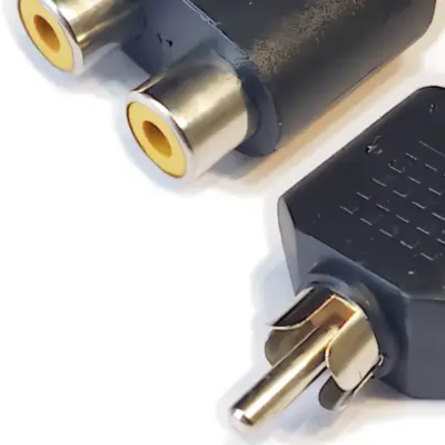 Detalles accesorios de Adaptador Rca Macho A 2 X Rca Hemb