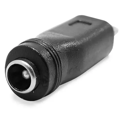 Vista lateral de Adaptador Dc Hueco 5,5 X 2,1 Mm Hembra A Usb C