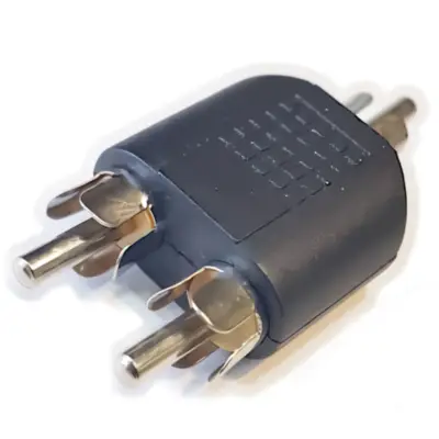 Vista lateral de Adaptador Rca Macho A 2 X Rca Macho