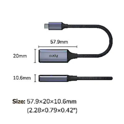 Detalles accesorios de Adaptador Conversor Usb C Macho / Hdmi Hembra Cudy UH401