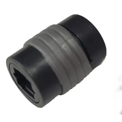 Vista lateral de Adaptador Empalme Hembra-Hembra Cable Optico Toslink-Toslink