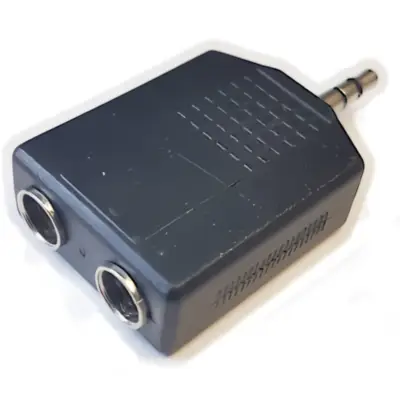 Vista lateral de Adaptador Miniplug 3,5 Estereo Macho A 2 Plug 6,5 Stereo Hemb