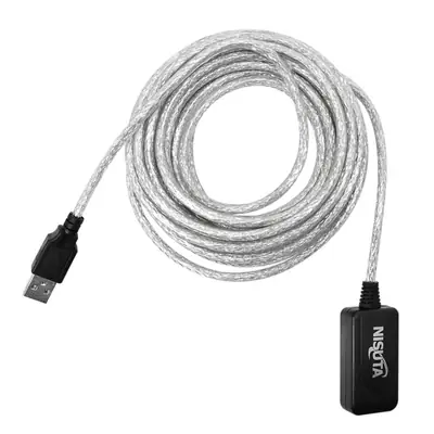 Cable Usb 2.0 A/A Macho-Hembra Extension 5 Mts Amplificado Nisuta