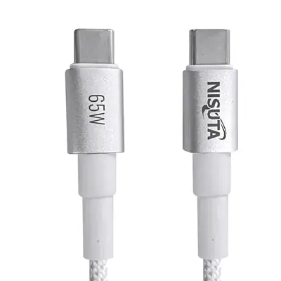 Vista lateral de Cable Usb C Macho / C Macho 2 Mts Pd 65W