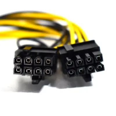 Vista lateral de Cable Power Pci-E 6 Pin Hembra A 2X Pci-E 8 (6+2) Pin Macho