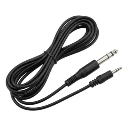 Vista lateral de Cable Plug 6,5 Mm Macho-Miniplug 3,5 Macho Estereo 2 Mts