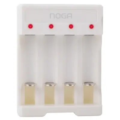 Vista lateral de Cargador Para 4 Pilas Aa Aaa Noga NG-5900 USB