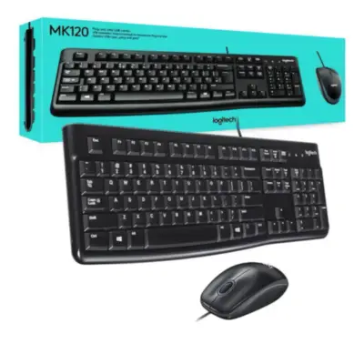 Detalles accesorios de Teclado + Mouse Usb Logitech Mk120 Espanol Negro