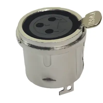 Detalles accesorios de Ficha Canon 3 Pines Hembra Chasis Redondo Con Traba