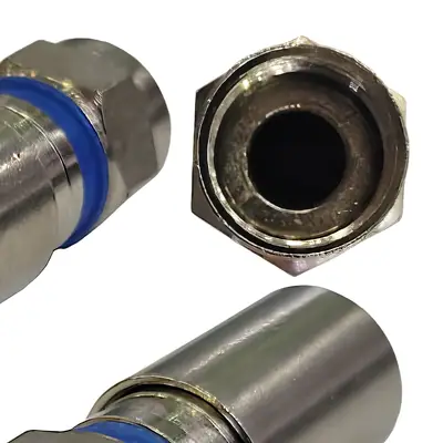 Detalles accesorios de Conector F Crimpeable Compresion Para Cable Rg6 Aro Azul