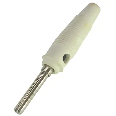 Ficha Banana Plug Macho Con Tornillo Ban-Tg Blanco