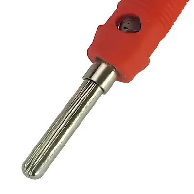 Detalles accesorios de Ficha Banana Plug Macho Con Tornillo Ban-Tg Rojo