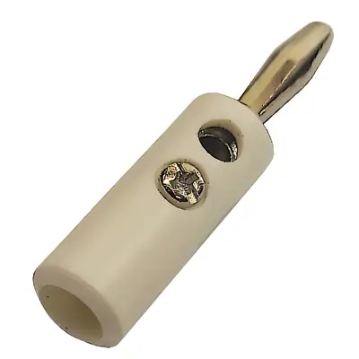 Vista lateral de Ficha Banana Plug Macho Con Tornillo Blanco