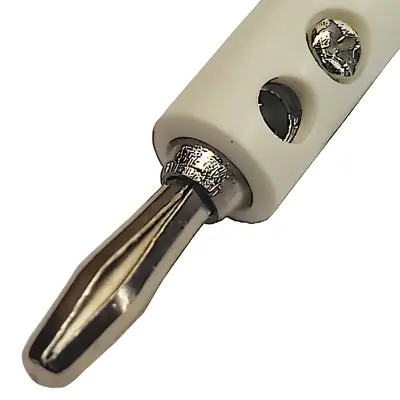 Detalles accesorios de Ficha Banana Plug Macho Con Tornillo Blanco