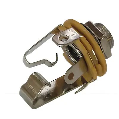 Detalles accesorios de Conector Ficha Estereo Jack 6,5 Hembra Metal Chasis S/Corte Rosca