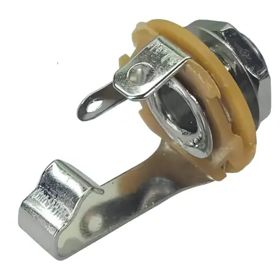 Vista lateral de Conector Ficha Mono Jack 6,5 Hembra Metal Chasis S/Corte Rosca