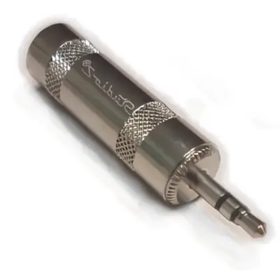 Conector Ficha Miniplug 3,5 Macho Estereo Metal Plata Studioz