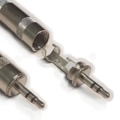 Detalles accesorios de Conector Ficha Miniplug 3,5 Macho Estereo Metal Plata Studioz