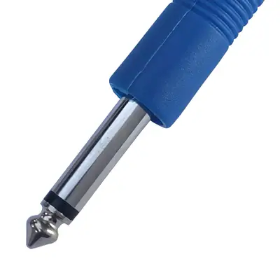 Detalles accesorios de Conector Ficha Mono Plug 6,5 Macho Plastico Azul