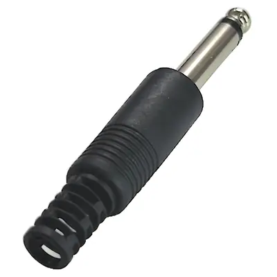 Conector Ficha Mono Plug 6,5 Macho Plastico Negro